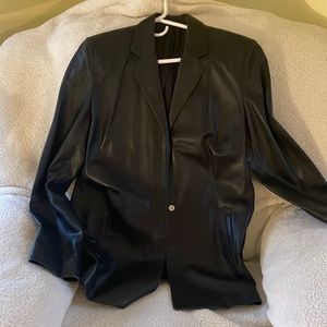 Classic Blazer Style Woman’s Light Leather Jacket